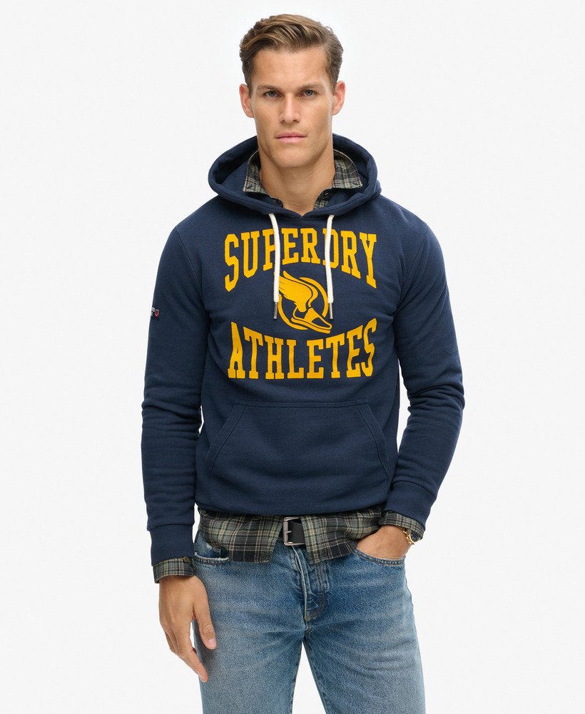 bluza z kapturem track field athletic graphic w kolorze niebieskim i granatowym