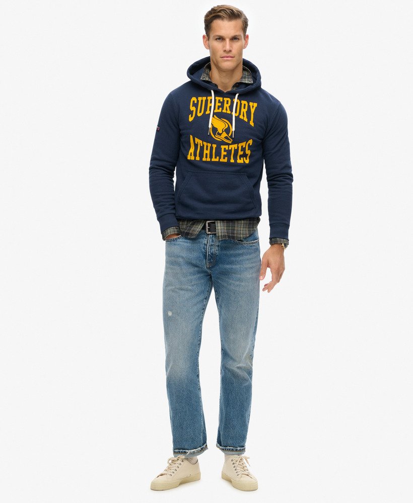 bluza z kapturem track field athletic graphic w kolorze niebieskim i granatowym