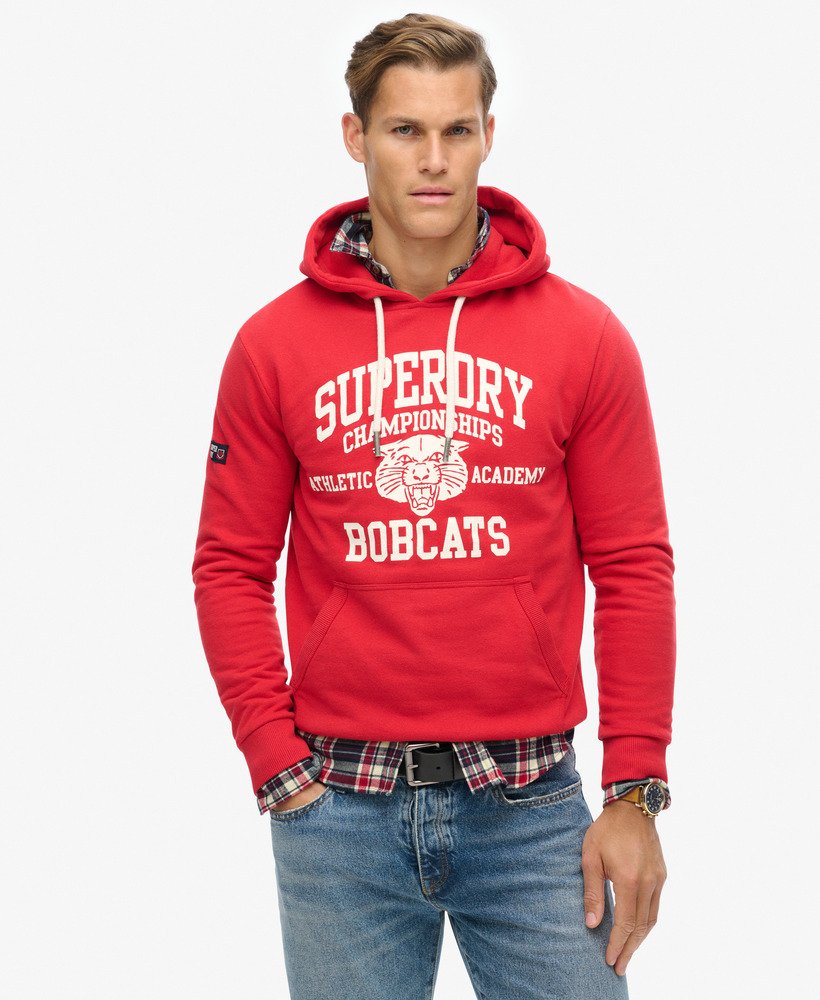 bluza z kapturem track field athletic graphic w kolorze ferra red marl
