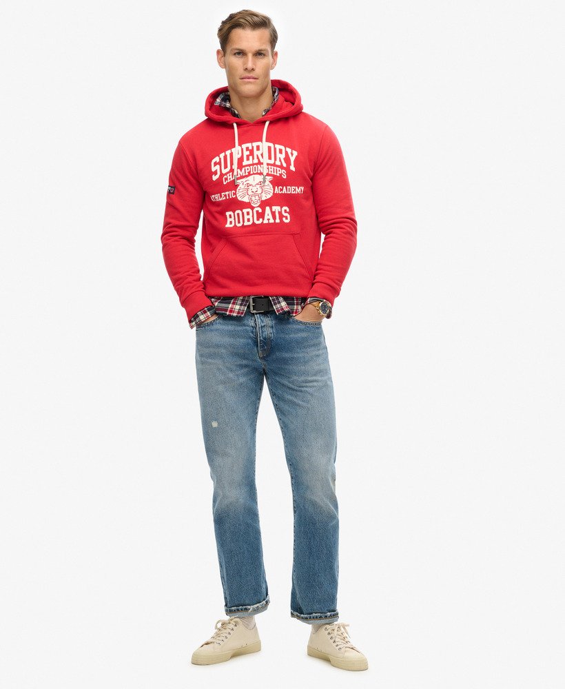 bluza z kapturem track field athletic graphic w kolorze ferra red marl