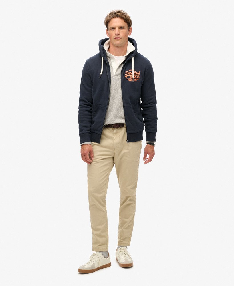 bluza z kapturem i zamkiem błyskawicznym neon vintage logo w kolorze eclipse navy