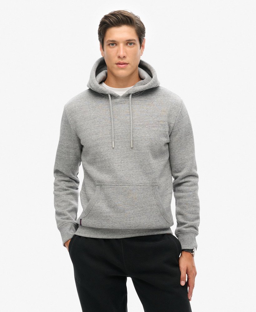 bluza z kapturem essential logo w kolorze ciemnoszarym z plamkami i melanżem
