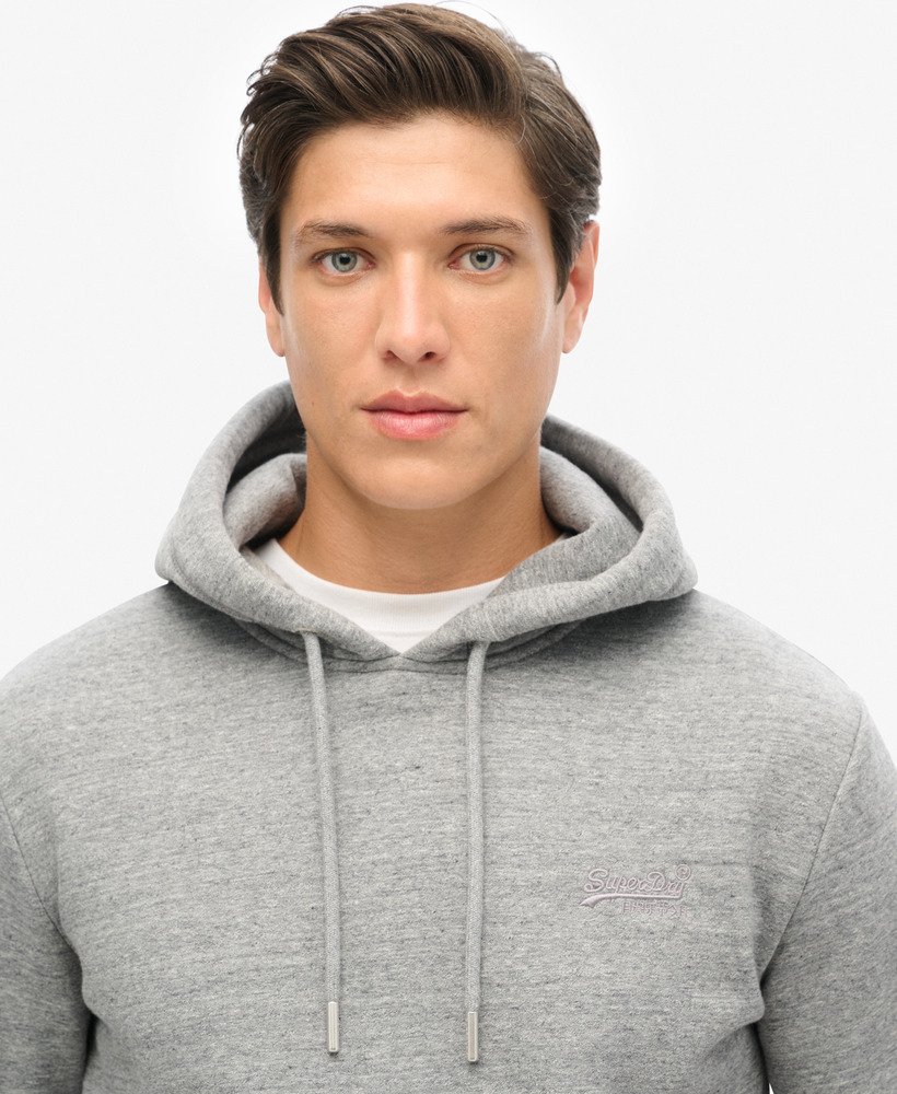 bluza z kapturem essential logo w kolorze ciemnoszarym z plamkami i melanżem