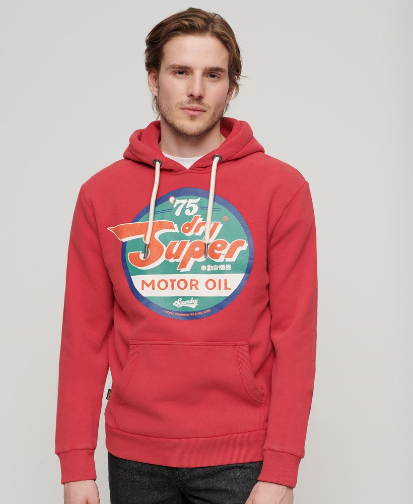 bluza z kapturem gasoline workwear graphic w kolorze soda pop red