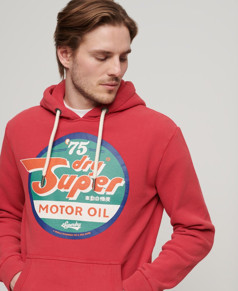 bluza z kapturem gasoline workwear graphic w kolorze soda pop red