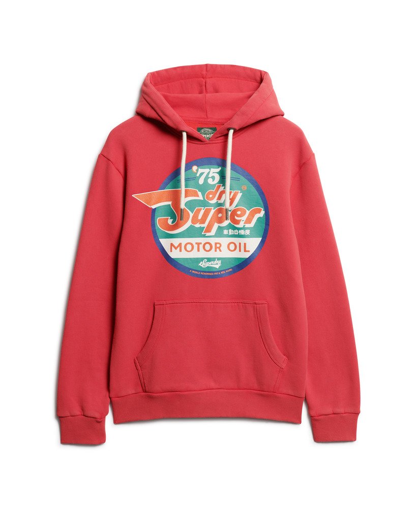 bluza z kapturem gasoline workwear graphic w kolorze soda pop red