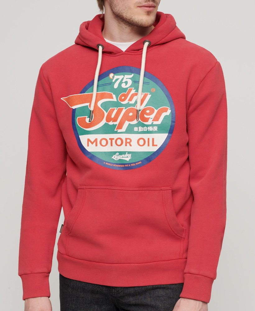 bluza z kapturem gasoline workwear graphic w kolorze soda pop red