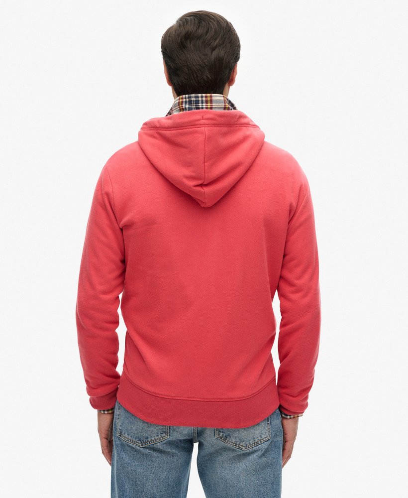 bluza z kapturem essential logo zapinana na zamek w kolorze kardynalskiej czerwieni