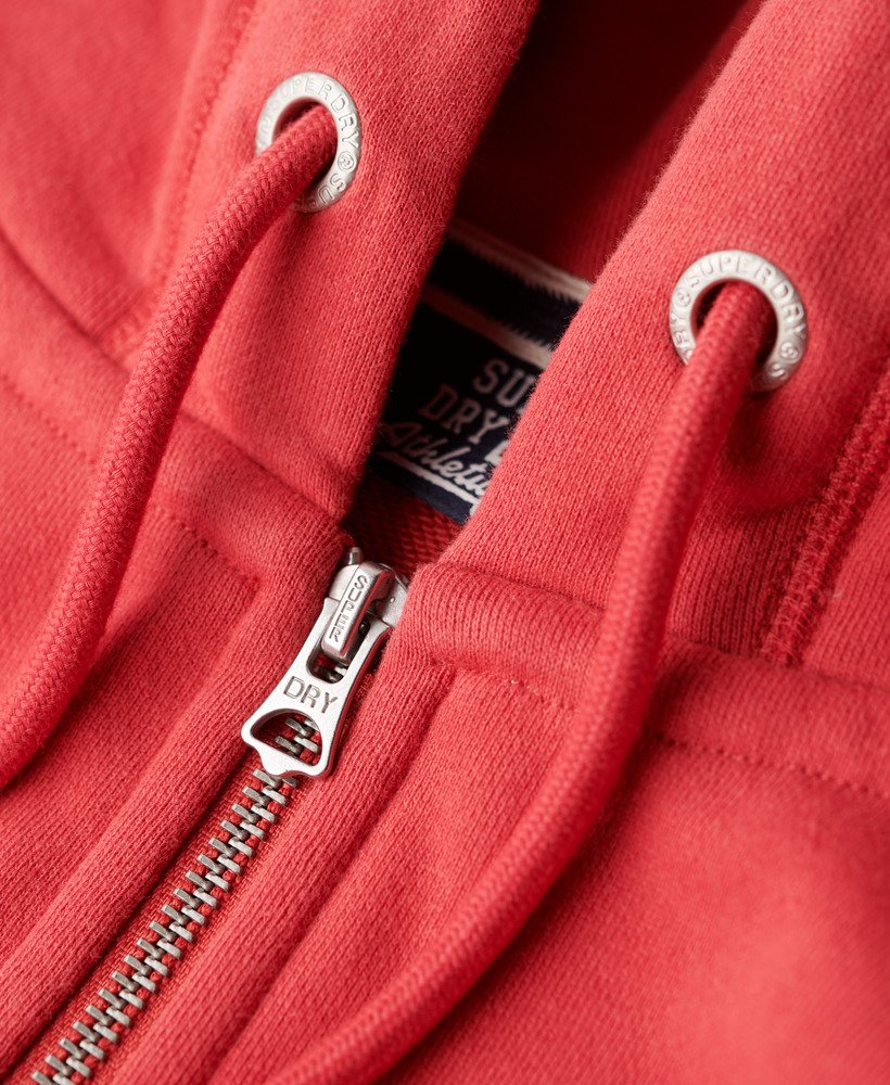 bluza z kapturem essential logo zapinana na zamek w kolorze kardynalskiej czerwieni