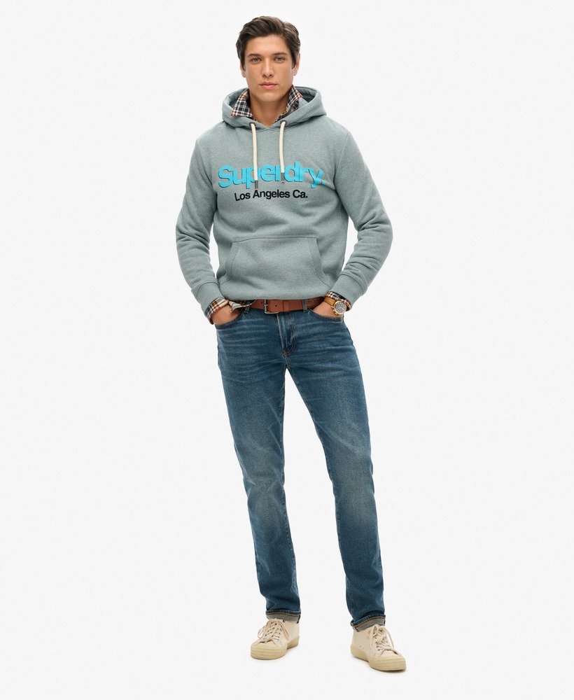 klasyczna bluza z kapturem core logo w kolorze coastal blue grit
