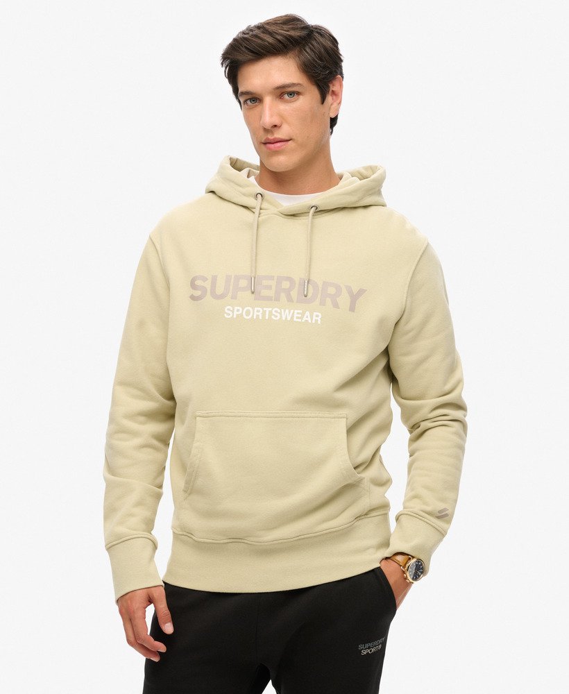 bluza z kapturem sportswear logo loose fit w kolorze pelikana w beżu
