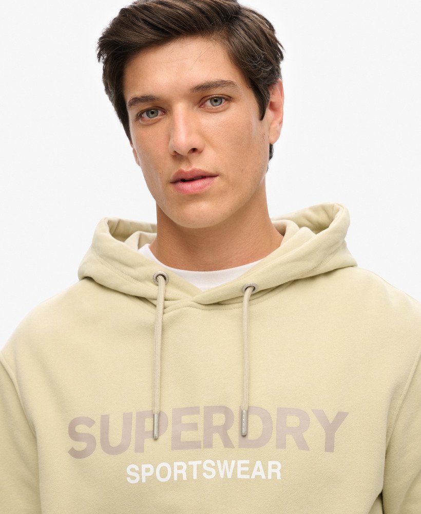 bluza z kapturem sportswear logo loose fit w kolorze pelikana w beżu