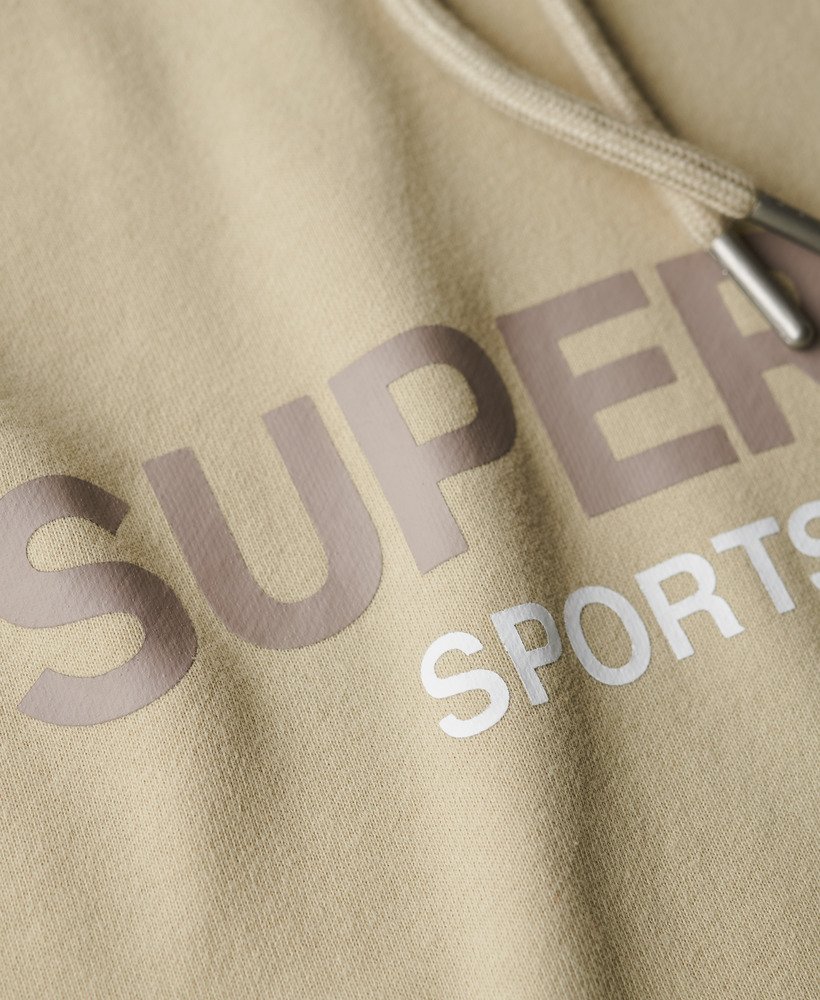 bluza z kapturem sportswear logo loose fit w kolorze pelikana w beżu