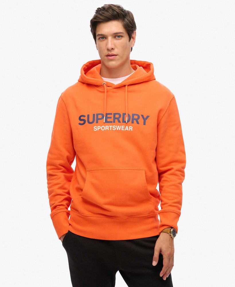 bluza z kapturem sportswear logo loose fit w kolorze ognistopomarańczowym