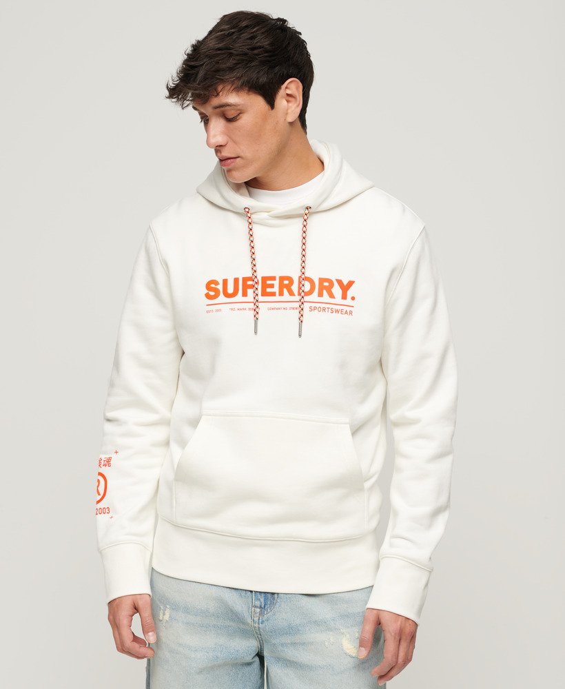 bluza z kapturem utility sport logo loose w kolorze new chalk white
