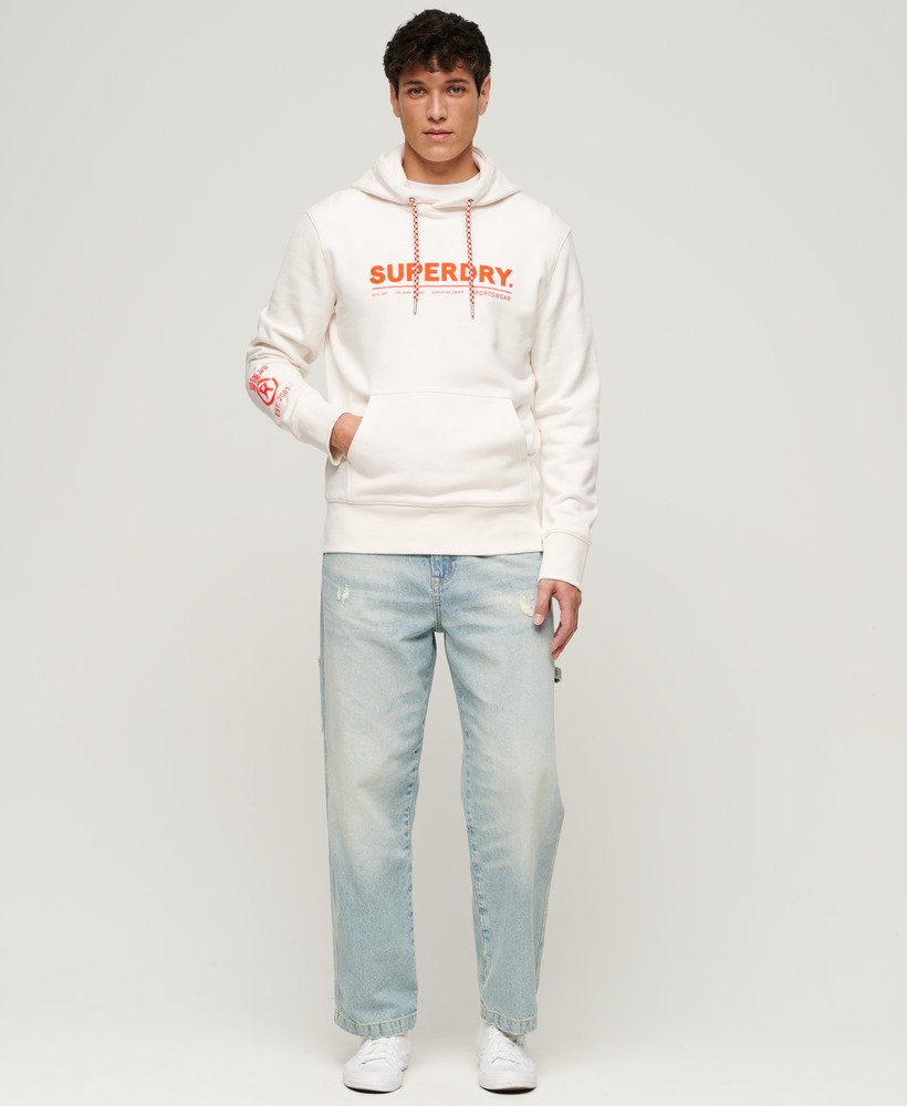 bluza z kapturem utility sport logo loose w kolorze new chalk white