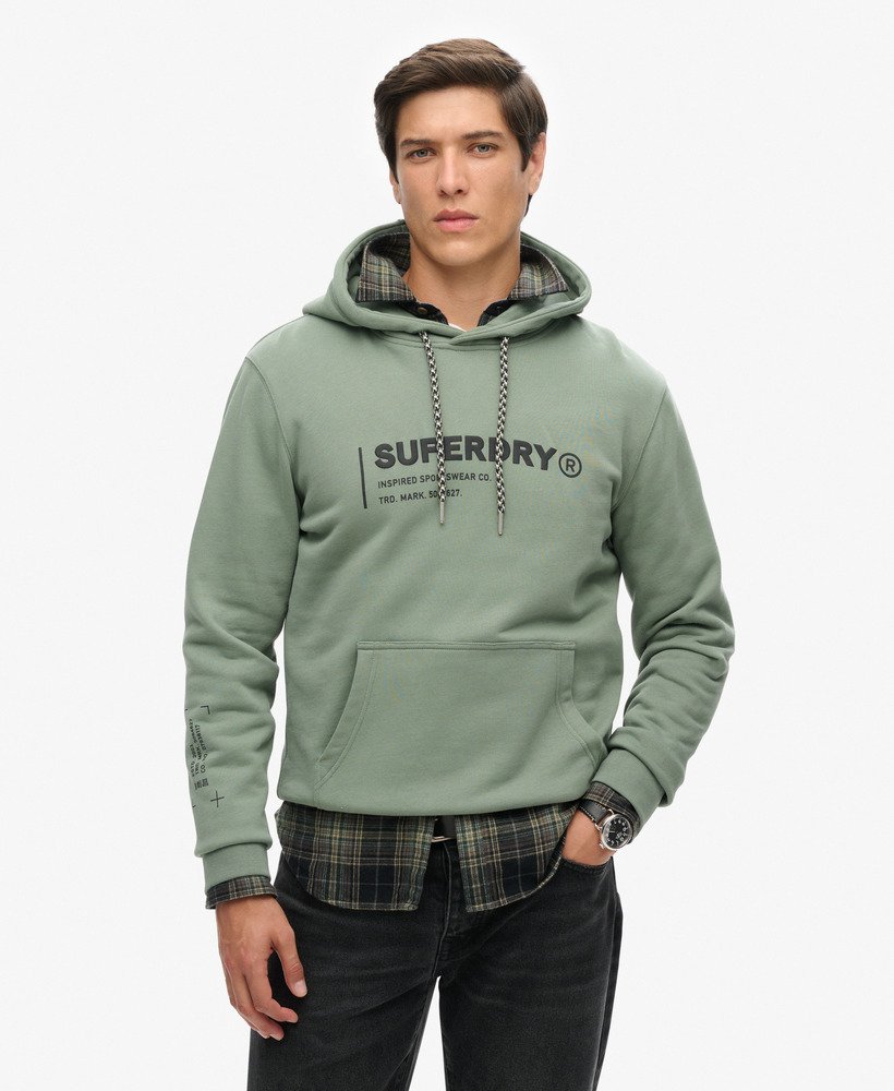 bluza z kapturem utility sport logo loose w kolorze laurel khaki