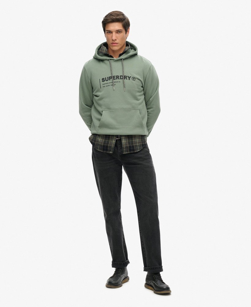 bluza z kapturem utility sport logo loose w kolorze laurel khaki