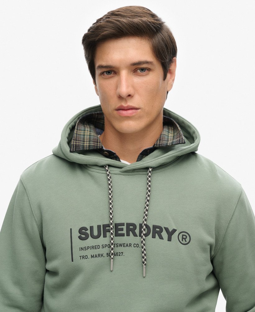 bluza z kapturem utility sport logo loose w kolorze laurel khaki