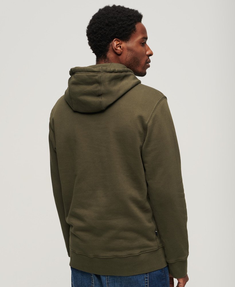 luźna bluza z kapturem i nadrukiem micro logo w kolorze khaki