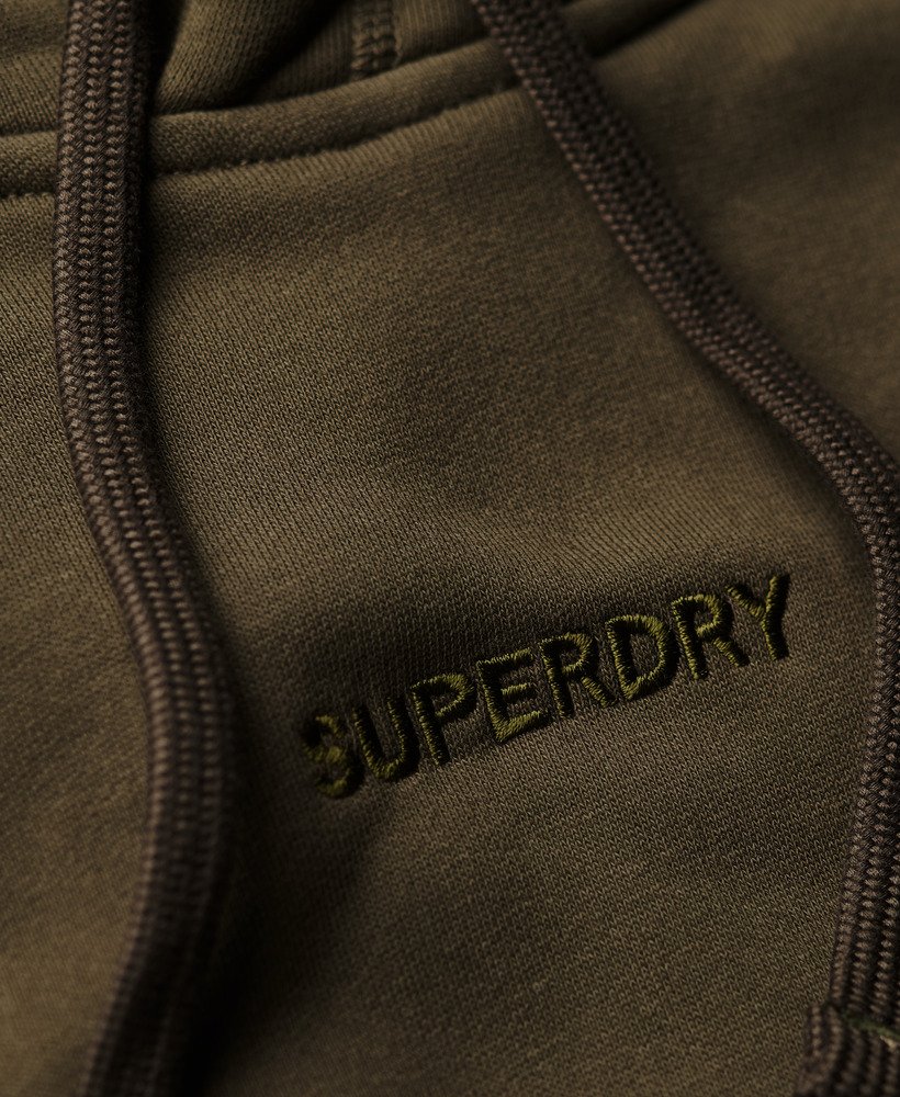 luźna bluza z kapturem i nadrukiem micro logo w kolorze khaki