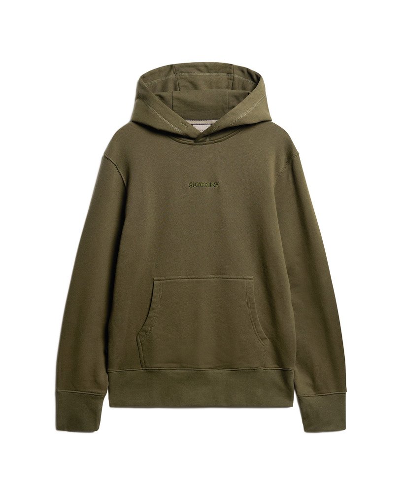luźna bluza z kapturem i nadrukiem micro logo w kolorze khaki