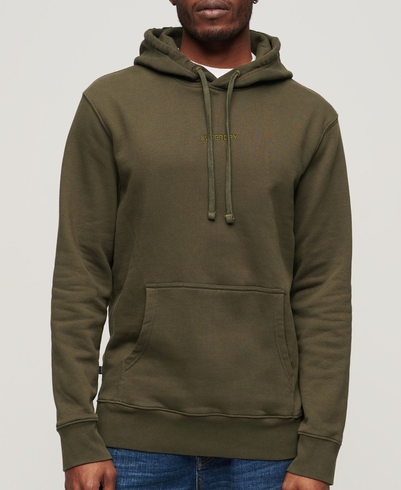 luźna bluza z kapturem i nadrukiem micro logo w kolorze khaki