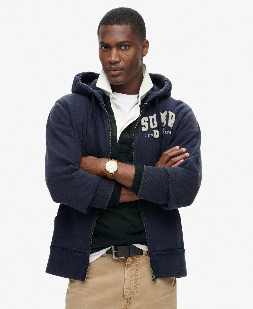 bluza z kapturem vintage athletic w kolorze rich navy