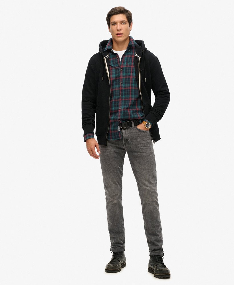 bluza z kapturem essential logo zapinana na zamek w kolorze czarnym