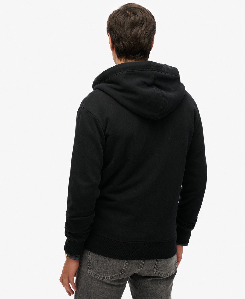 bluza z kapturem essential logo zapinana na zamek w kolorze czarnym