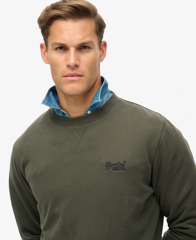 bluza essential logo crew w kolorze ciemnoszarym i zielonym