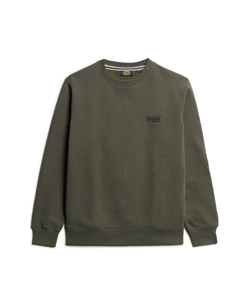 bluza essential logo crew w kolorze ciemnoszarym i zielonym