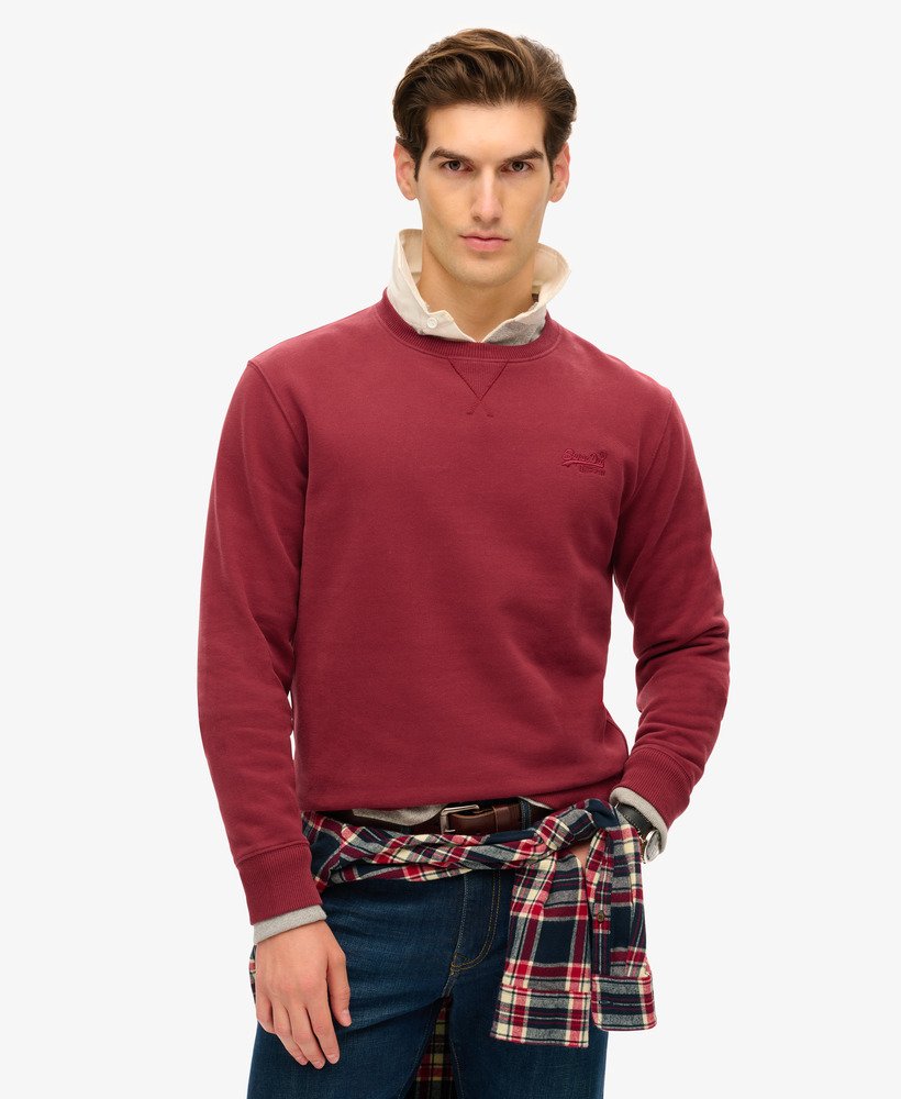 bluza essential logo crew w kolorze bordowym