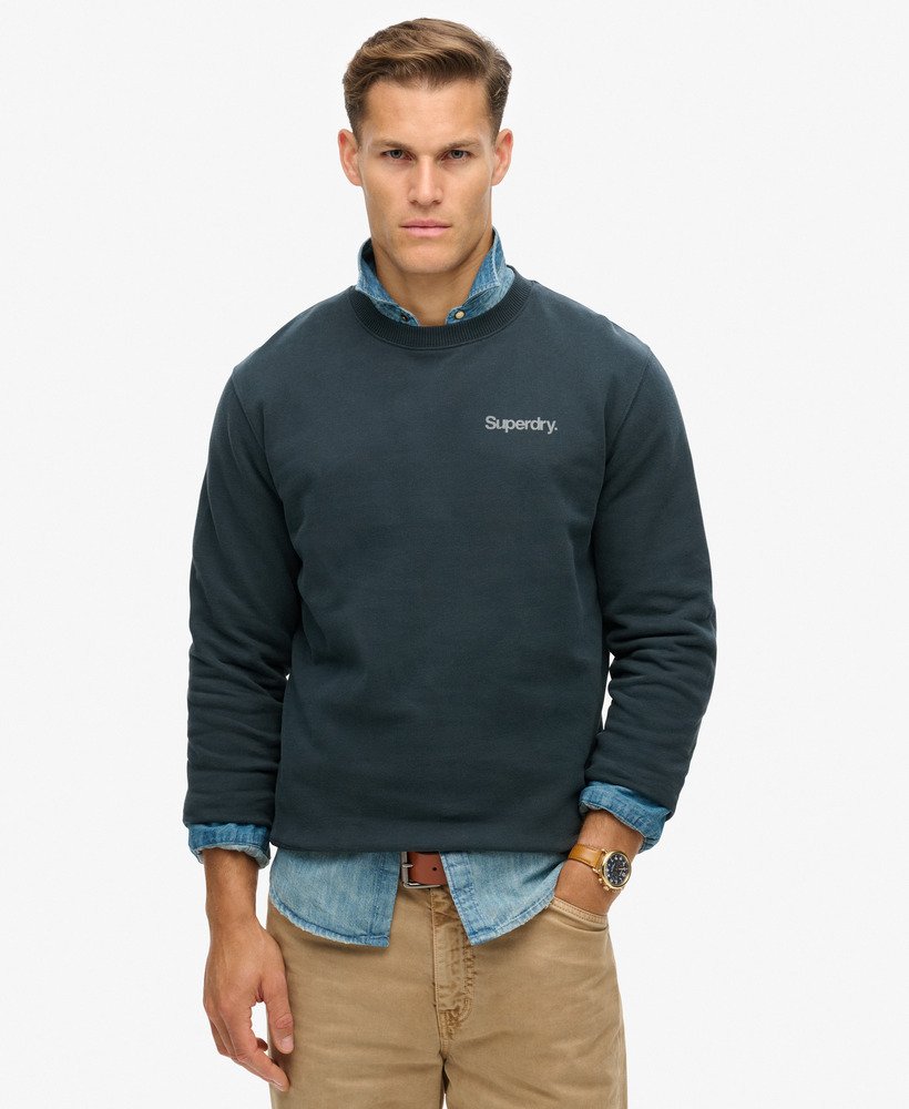 bluza z kapturem core logo city loose crew w kolorze blueberry