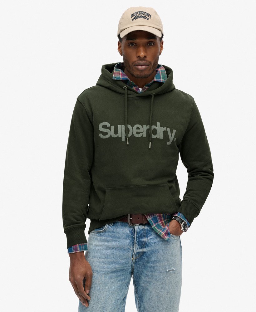 bluza z kapturem core logo city loose fit w kolorze army khaki