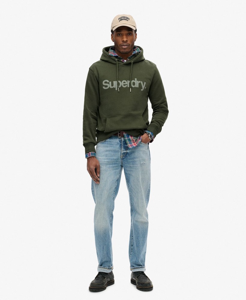 bluza z kapturem core logo city loose fit w kolorze army khaki
