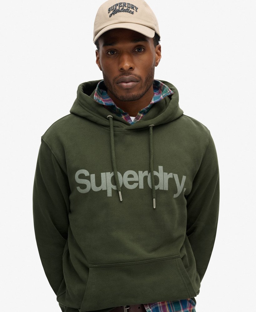 bluza z kapturem core logo city loose fit w kolorze army khaki