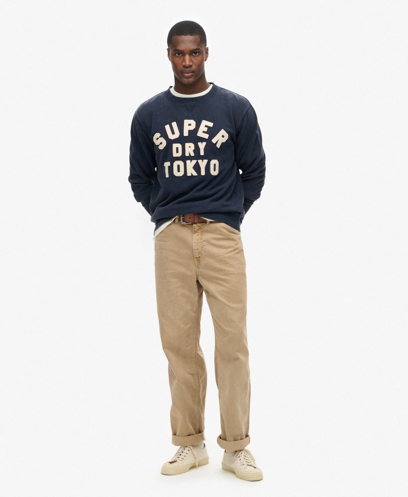 bluza sportowa vintage z okrągłym dekoltem w kolorze rich navy