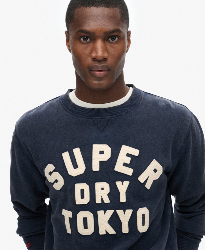 bluza sportowa vintage z okrągłym dekoltem w kolorze rich navy