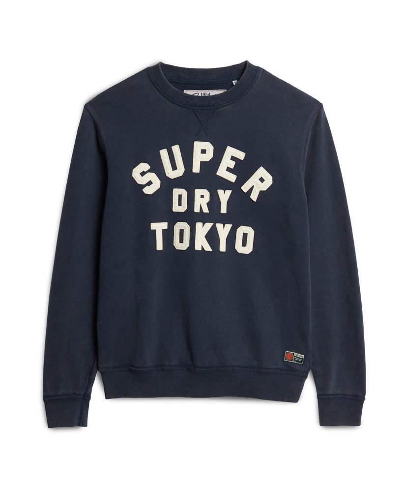 bluza sportowa vintage z okrągłym dekoltem w kolorze rich navy