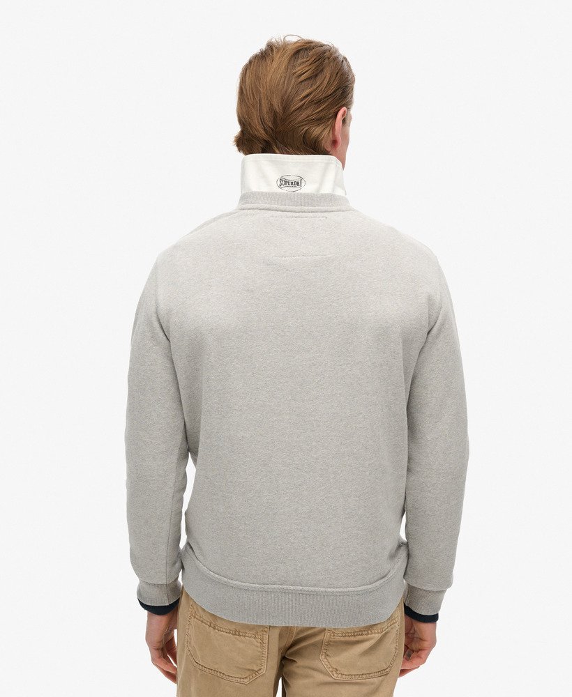 bluza sportowa vintage z okrągłym dekoltem w kolorze jasnoszarym melanżowym