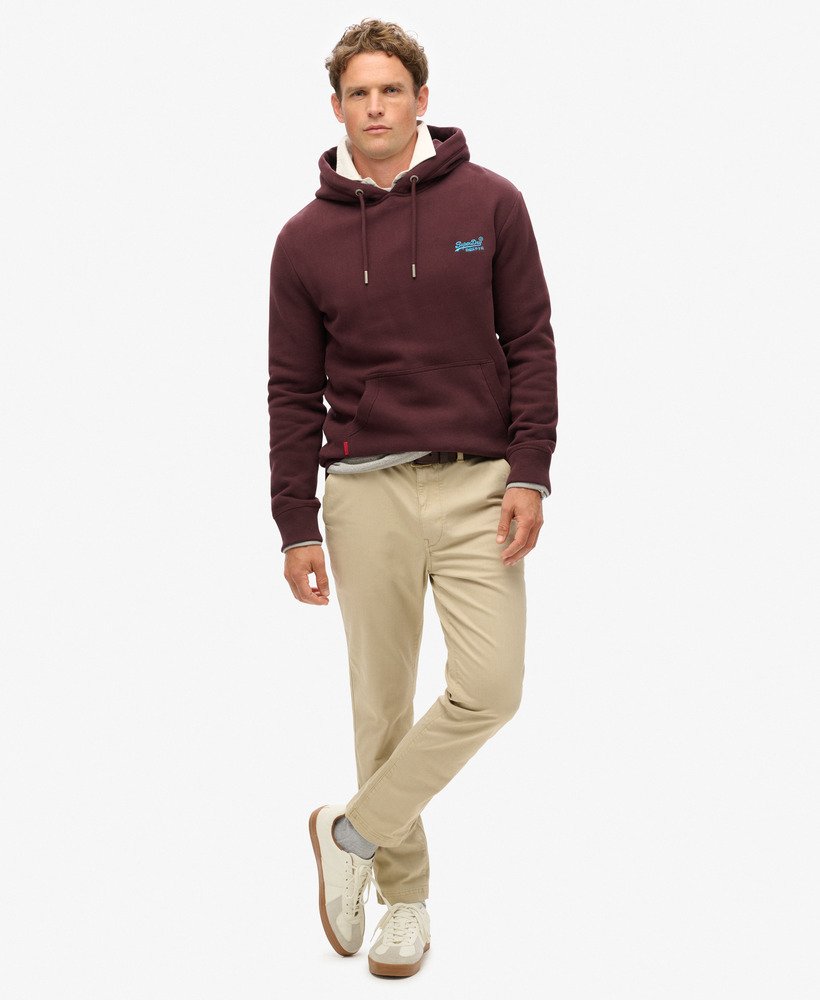 bluza z kapturem essential logo w kolorze głębokiego burgunda