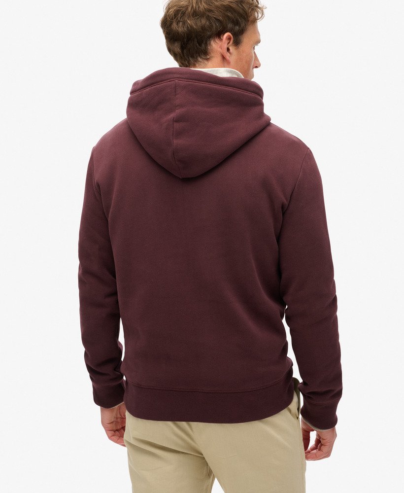 bluza z kapturem essential logo w kolorze głębokiego burgunda