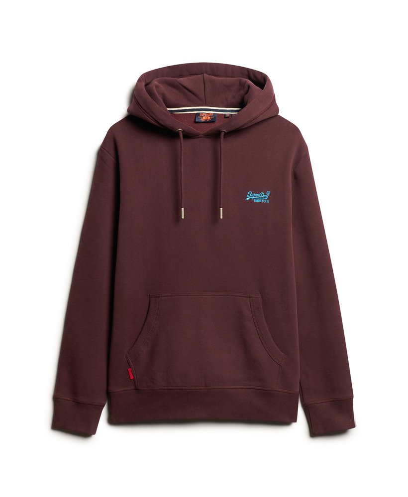 bluza z kapturem essential logo w kolorze głębokiego burgunda