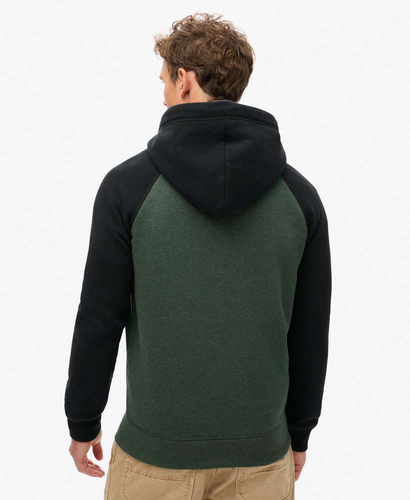 bluza z kapturem essential baseball na zamek w kolorze głębokiej leśnej zieleni marlczarny