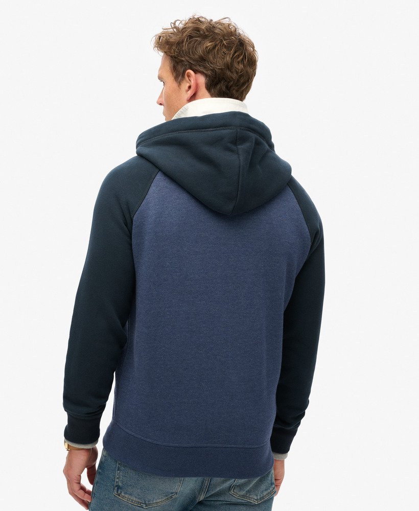 bluza z kapturem essential baseball zip w kolorze heritage navy marleclipse navy