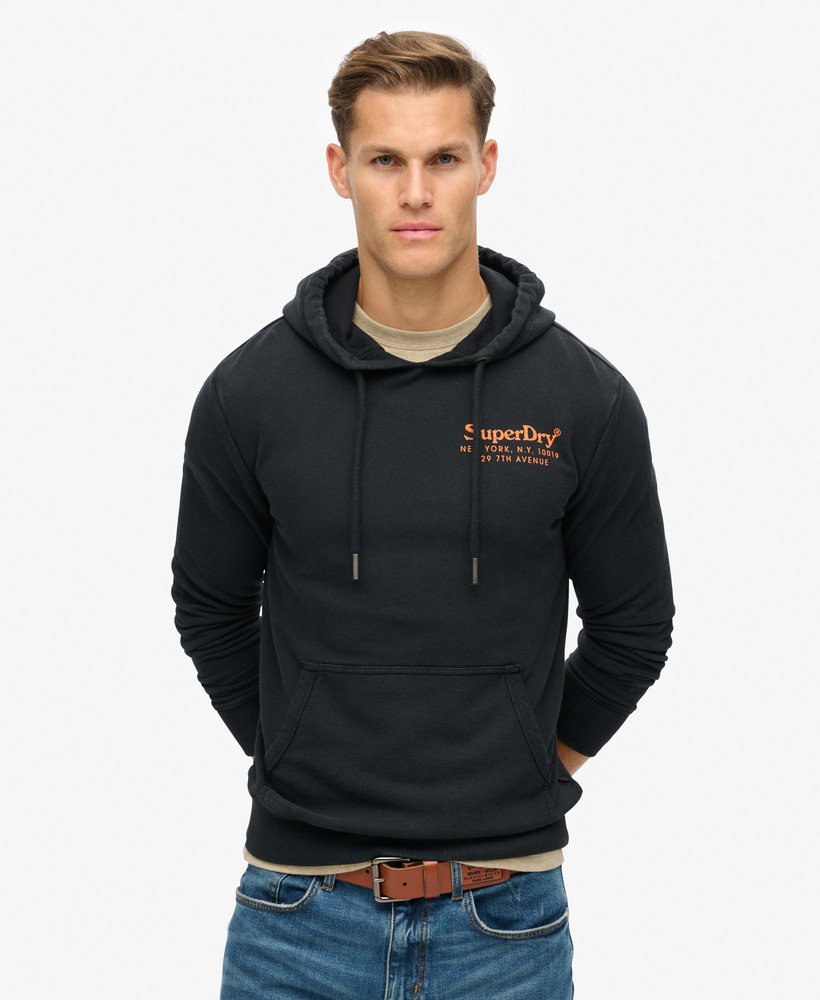 bluza z kapturem tonal venue z logo w kolorze jet black