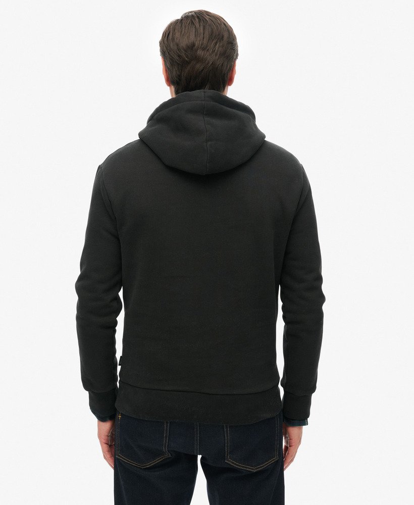 bluza z kapturem z wytłoczoną grafiką w kolorze jet black