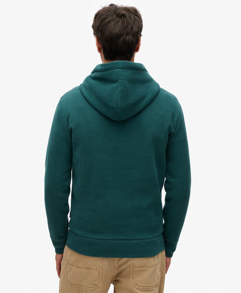 bluza z kapturem z wytłoczoną grafiką w kolorze furnace green