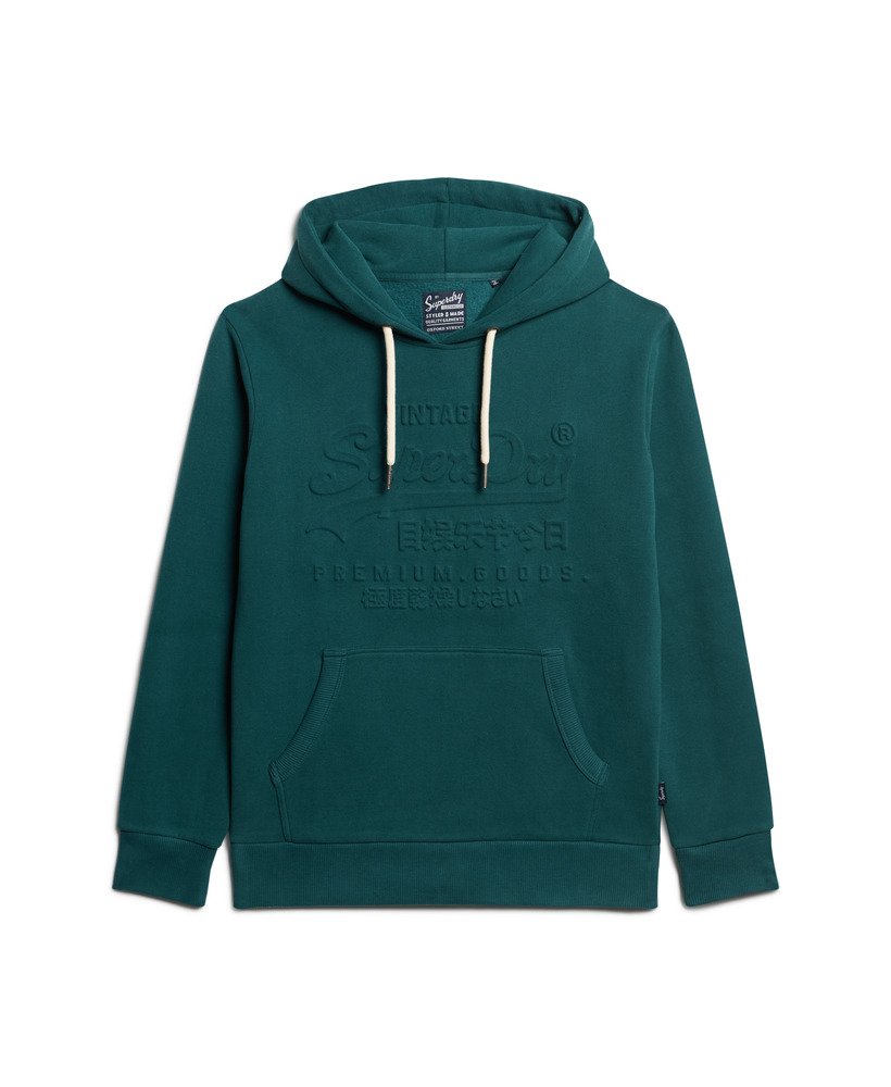 bluza z kapturem z wytłoczoną grafiką w kolorze furnace green